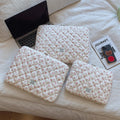 Floral Quilted Laptop Sleeve Shockproof Protective Computer Case - keysparkles.live