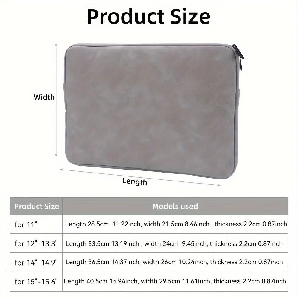 Slim PU Leather Laptop Sleeve for Secure Device Protection - keysparkles.live
